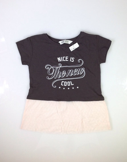 H&M szürke feliratos kislány póló