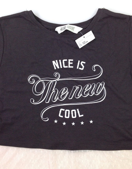 H&M szürke feliratos kislány póló