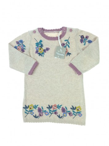 Tu hímzett virágmintás baba ruha