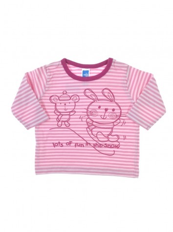 Adams rózsaszín csíkos baba felső