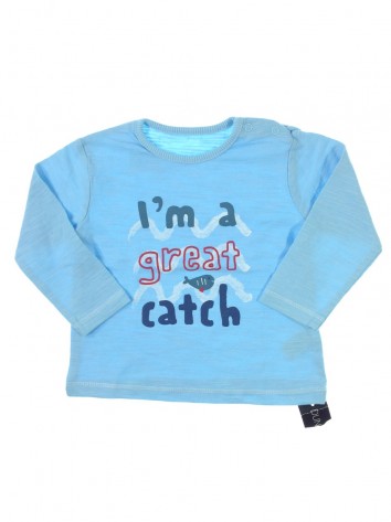 Dunnes világoskék feliratos baba felső