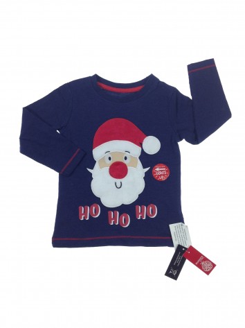 Dunnes sötétkék világítós mikulás mintás felső