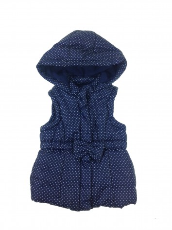 Matalan sötétkék pöttyös kislány mellény
