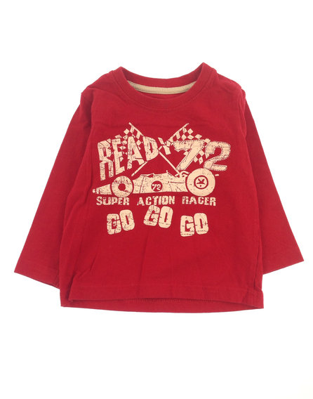 Matalan piros színű mintás felső