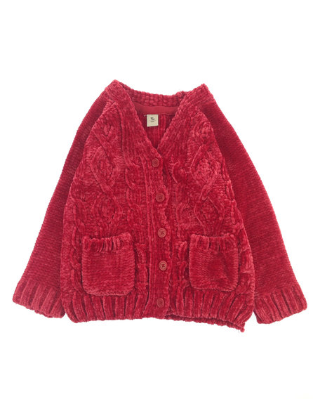 Tu pink színű zsenília kardigán