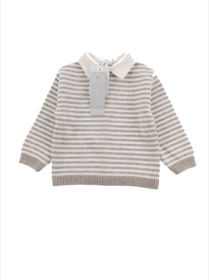 IDEXE szürke csíkos pulóver