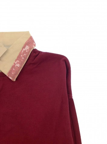 IDEXE flitteres galléros lila felső