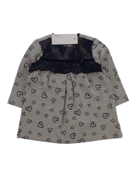BIRBA szívecske mintás szürke ruha