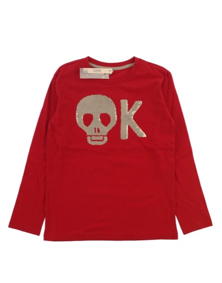 IDEXE flitteres mintás piros felső