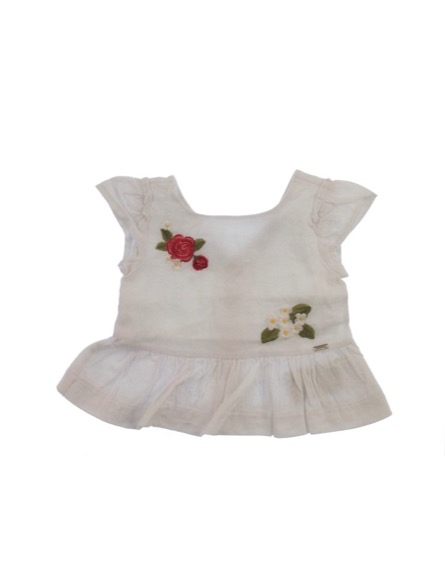 Mayoral virágmintás fehér baba blúz