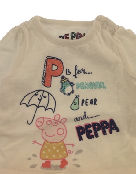 Peppa Pig mintás hosszú ujjú body