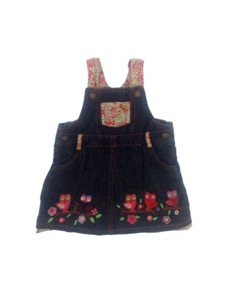 Designers virág és bagolymintás farmerruha