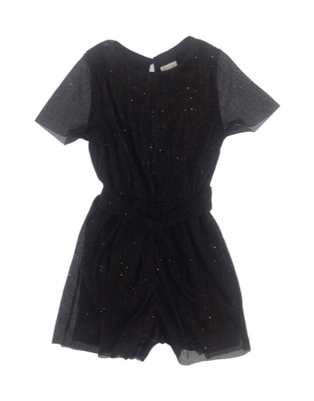 F&F fekete kislány csillogós romper