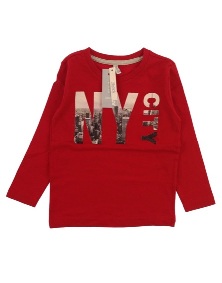 IDEXE New York mintás piros felső