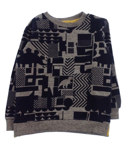 F&F kisfiú mintás szürke pulóver