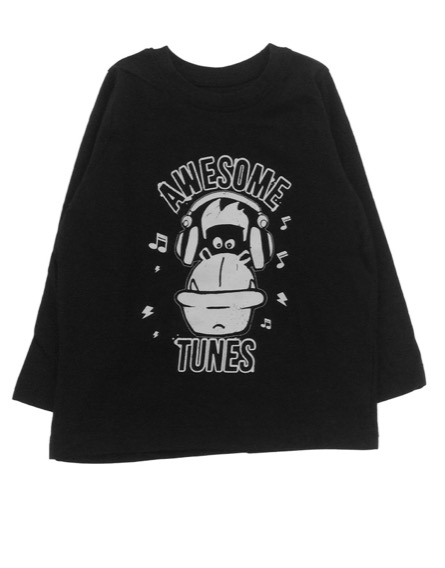 Primark kisfiú zenés mintás fekete hosszú ujjú