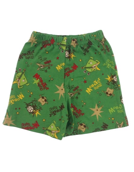 TU kisfiú szörnyecske mintás zöld rövidnadrág