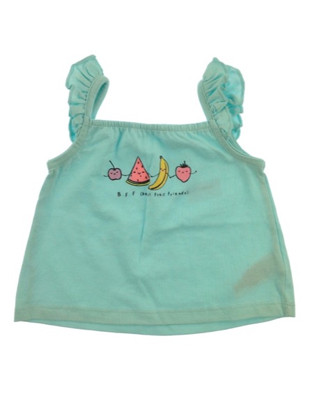 F&F gyümölcsmintás zöld baba atléta