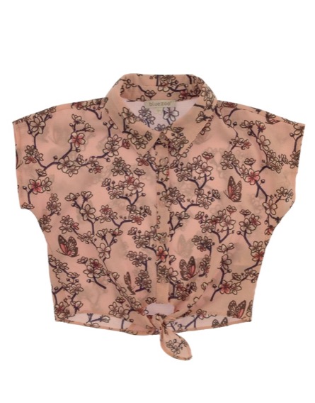 Bluezoo kislány virágmintás rózsaszín ing