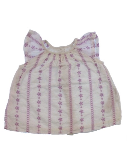 Marks&Spencer madeira mintás fehér babablúz