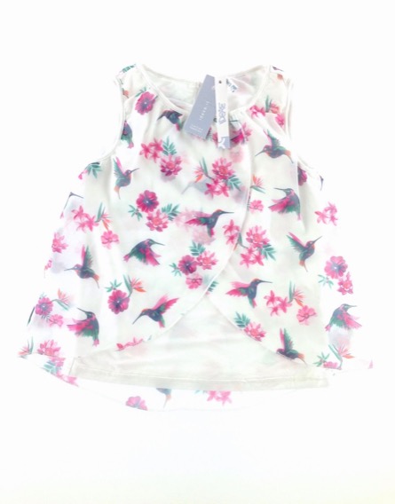 IDEXE kislány virágmintás fehér alkalmi blúz