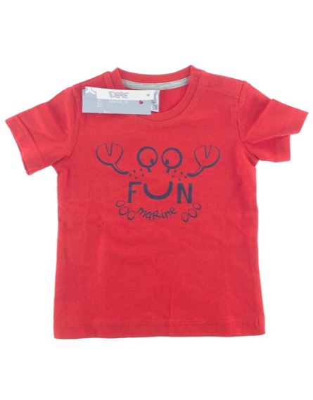 IDEXE rákmintás piros baba póló