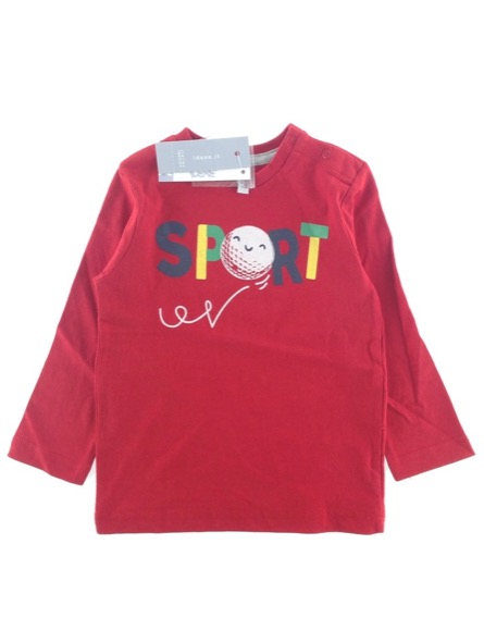 IDEXE kisfiú sportmintás piros hosszú ujjú felső