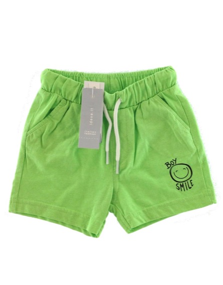 IDEXE kisfiú smiley mintás zöld rövidnadrág