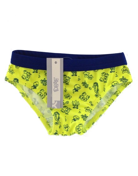 IDEXE kisfiú vízivilágmintás neonsárga úszónadrág