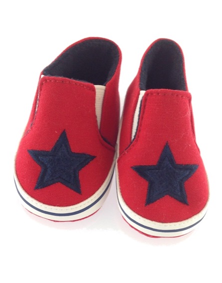 St. Bernard csillagmintás piros babacipő