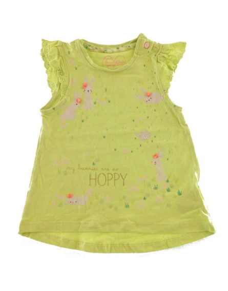 Mothercare nyuszimintás zöld baba póló