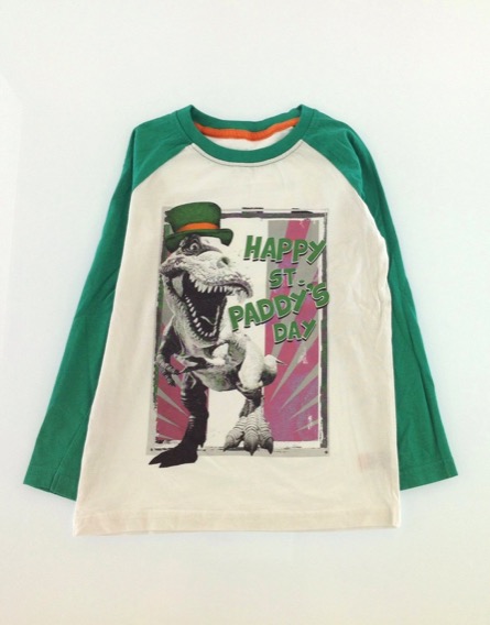 St. Bernard kisfiú dínó mintás fehér-zöld felső