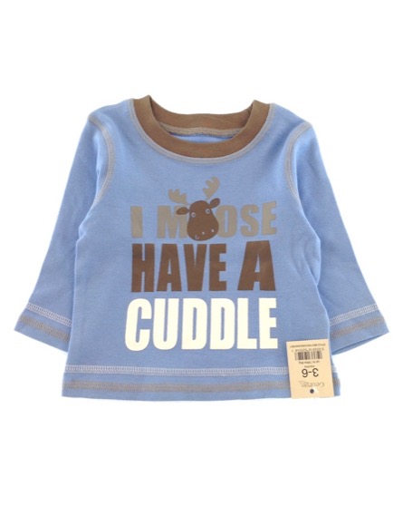 George kisfiú feliratos világoskék hosszú ujjú felső