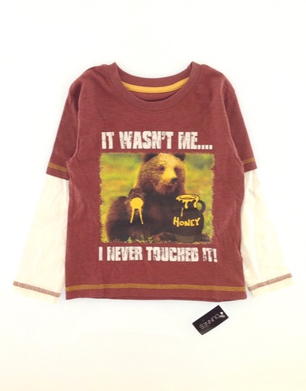 St. Bernard kisfiú macimintás bordó felső