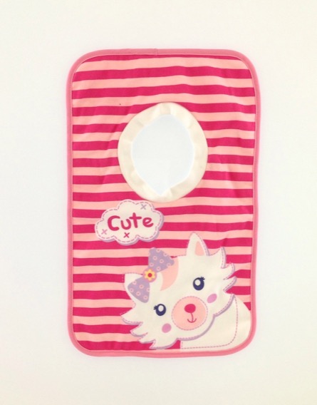 Cicamintás csíkos rózsaszín előke