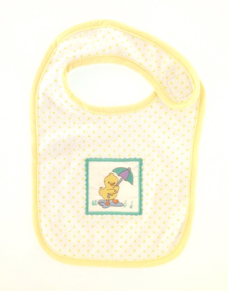 Csibemintás pöttyös fehér előke