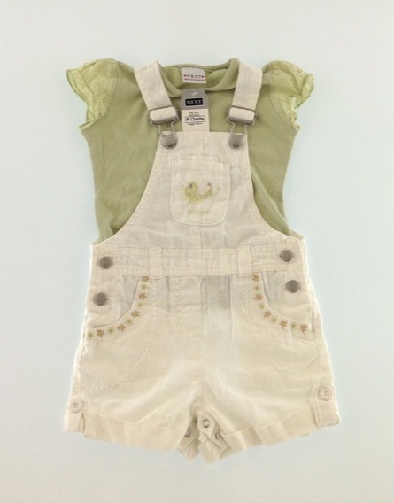 Next madármintás zöld- fehér baba szett