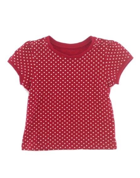 St. Bernard kislány pöttyös piros póló