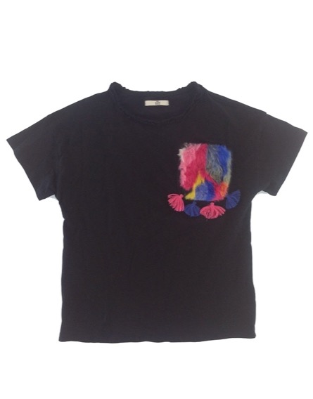 Marks&Spencer kislány szőrmés fekete póló