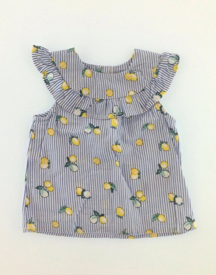 Primark kislány citrommintás csíkos ujjatlan felső