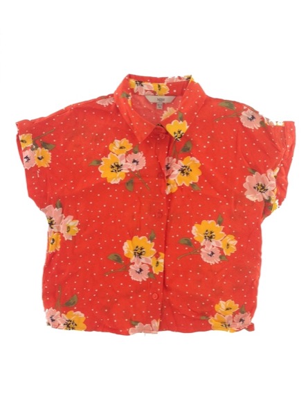 Miss E-vie lány virágmintás narancssárga blúz