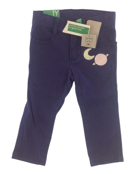 Benetton kislány bolygómintás sötétkék farmernadrág