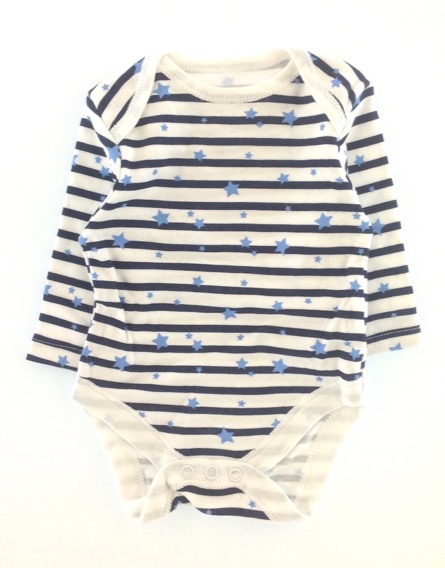 Primark csillagmintás kék-fehér baba hosszú ujjú body
