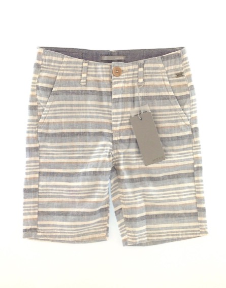 MEXX kisfiú csíkos kék len rövidnadrág