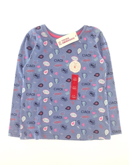 Primark kislány feliratos kék hosszú ujjú felső