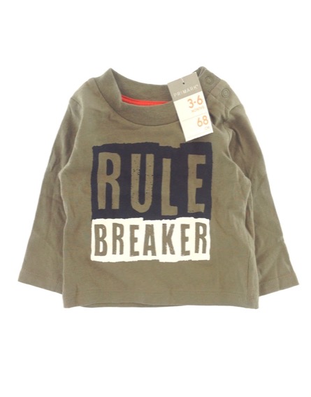 Primark kisfiú feliratos keki színű felső