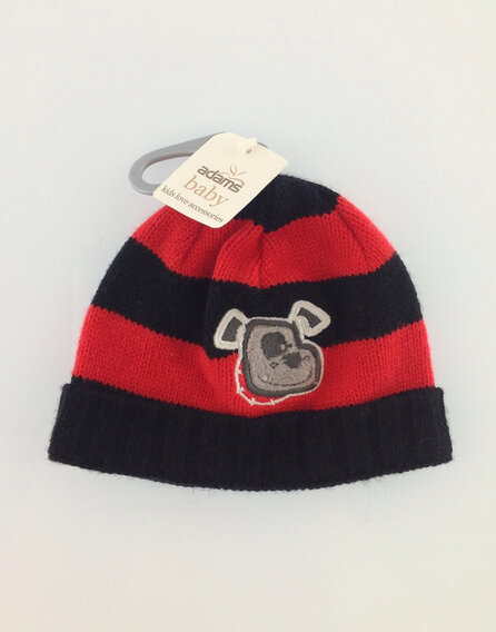 Adams kutyamintás csíkos baba sapka