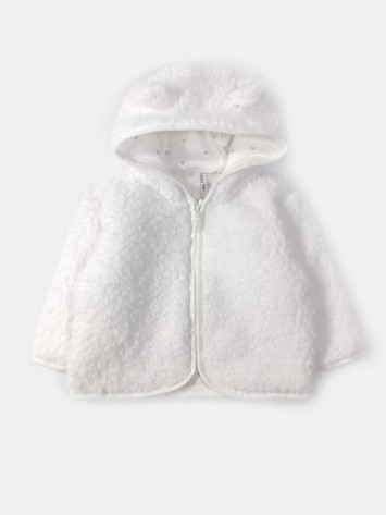 IDEXE fehér színű plüss kocsikabát