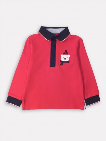 IDEXE jegesmaci mintás piros felső