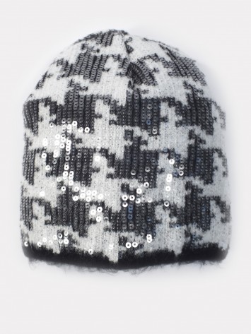 IDEXE fekete-fehér flitteres sapka
